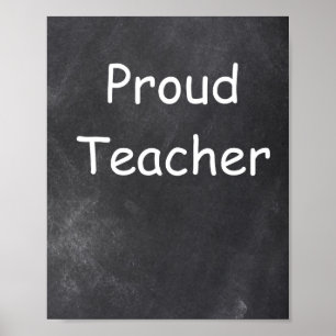 Poster Fier Enseignant Chalkboard Design Classe Décoratio