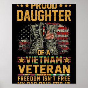 Poster Fier Fille Du Vietnam Vétérinaire Patriotique Vété
