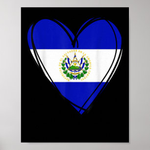 Poster Fier garçon salvadorien Mon salut Drapeau du Salva