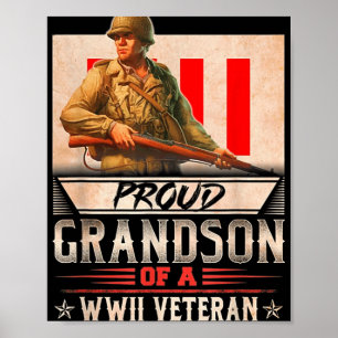 Poster Fier Grand-Fils D'Un Vétéran 2ème guerre mondiale