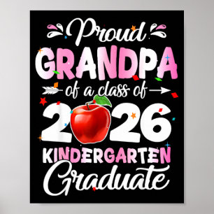 Poster Fier grand-père d'une classe de fin d'études mater