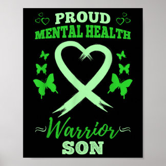 Poster Fier guerrier de la santé mentale Son santé mental