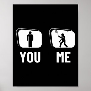 Poster Fier Joueur de Badminton Hommes Navette Funny Badm
