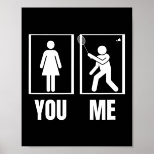 Poster Fier Joueuse de badminton Femmes Shuttle Funny Bad