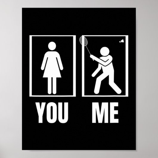 Poster Fier Joueuse de badminton Femmes Shuttle Funny Bad (Devant)