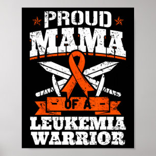 Poster Fier Mama D'Une Leucémie Guerrier Mère Sensibilisa