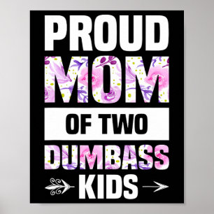 Poster Fier Maman De Deux Enfants Fous Chemise Mères Jour