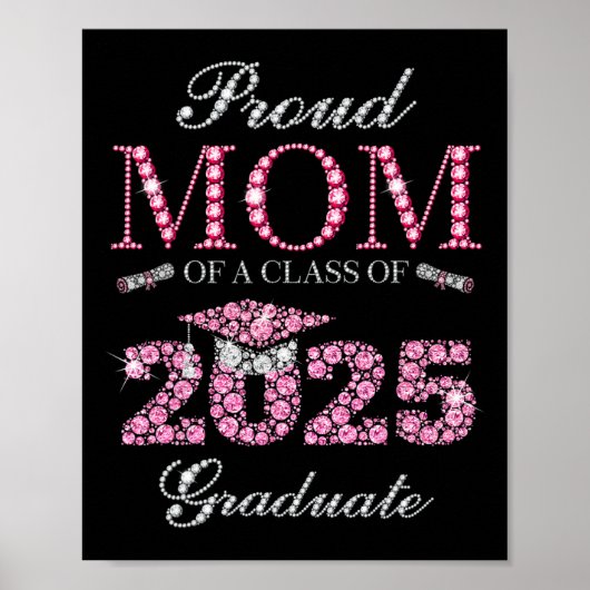 Poster Fier Maman D'Un Cl De 2025 Diplômé (Devant)