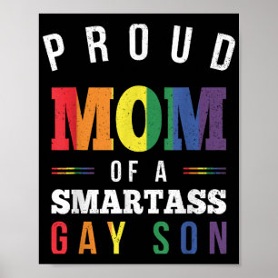 Poster Fier maman d'un Fils Gay Smartass Gay pride LGBT E