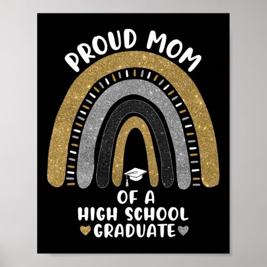Poster Fier Maman D'Un Lycée Diplômé Rainbow (Devant)