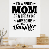 Poster Fier Maman D'Une Fille Impressionnante (Cuisine)