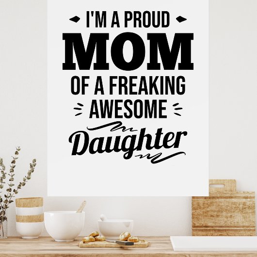 Poster Fier Maman D'Une Fille Impressionnante (Cuisine)