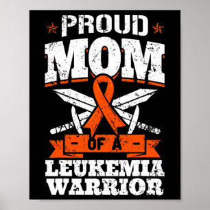 Poster Fier Maman D'Une Leucémie Guerrier Mère Sensibilis