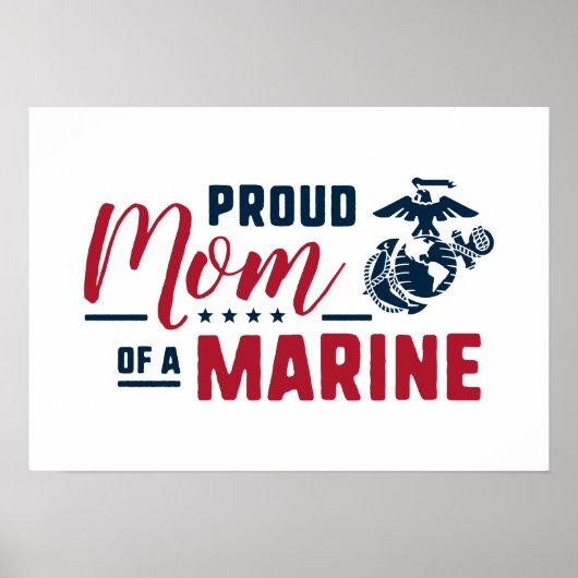Poster Fier maman d'une Marine (Devant)