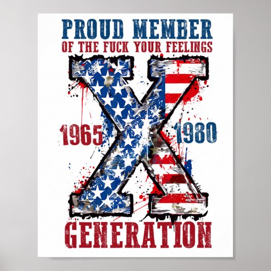 Poster Fier Membre De Votre Génération De Sentiments X (Devant)