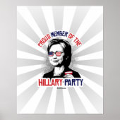 Poster Fier membre du parti Hillary (Devant)