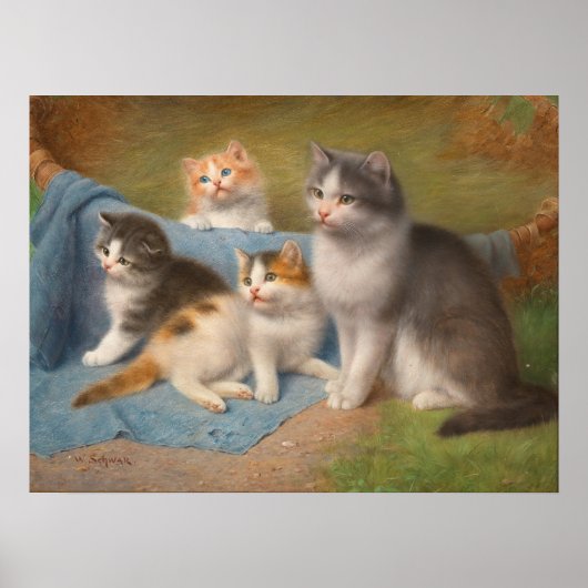 Poster Fier Mère Chat Wilhelm Schwar Art (Devant)