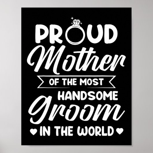 Poster Fier Mère De La Plus Belle Groom Mère D (Devant)