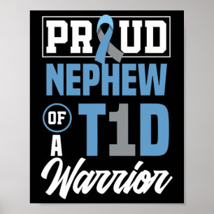 Poster Fier neveu d'un guerrier T1d Sensibilisation au di