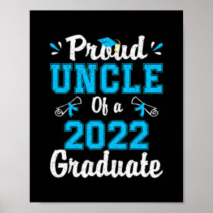 Poster Fier oncle d'une classe de 2022 diplômé senior