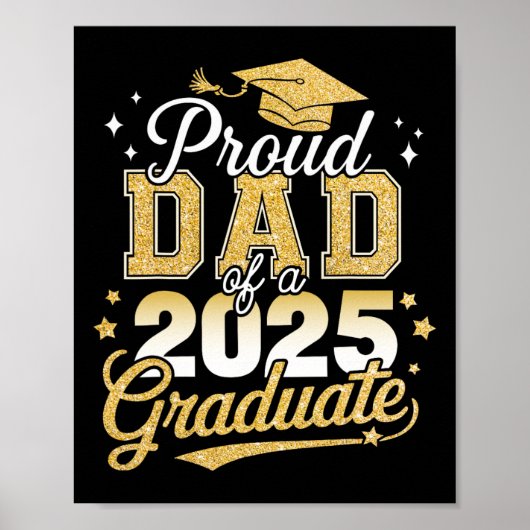 Poster Fier Papa D'Un Cl De 2025 Graduate Graduati Senior (Devant)