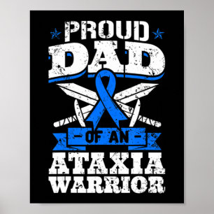 Poster Fier Papa D'Une Ataxie Guerrier Sensibilisation Ri