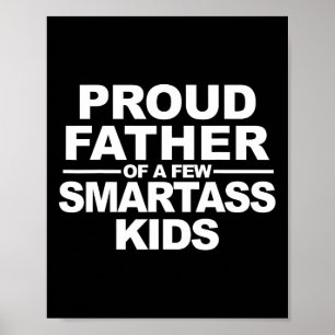 Poster Fier Père De Quelques Enfants Intelligents