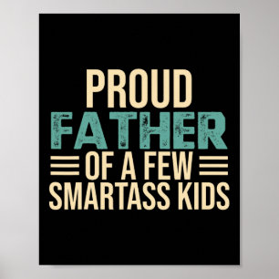Poster Fier Père De Quelques Enfants Intelligents Fête de