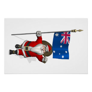 Poster Fier Père Noël australien