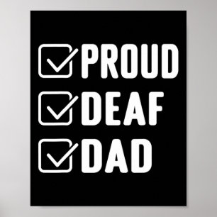 Poster Fier père sourd ASL geste de la main conscience so