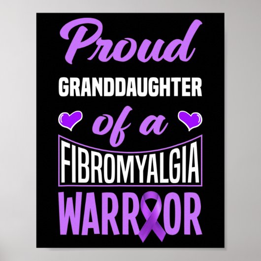 Poster Fier Petite-Fille D'Un Guerrier Fibromyalgique 1 (Devant)