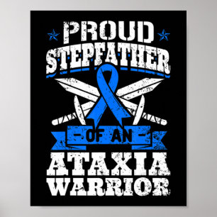 Poster Fier Stepfather D'Un Guerrier Ataxien Blue