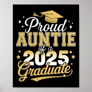 Poster Fier Tante D'Un Cl De 2025 Diplômé Gradu Supérieur