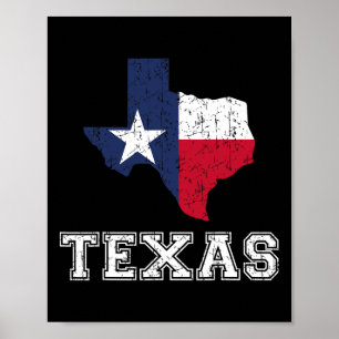 Poster Fier Texan Patriote Américain Drapeau États-Unis V