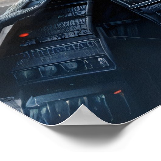 Poster Fierce Black Samurai Guerrier en armure traditionn (Coin)