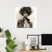 Poster Fierce et beauté à la mode de Melanin Illustré (Bureau à domicile)