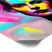 Poster Fierce Femme Graffiti Art coloré IA générée (Coin)