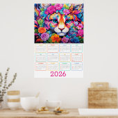 Poster Fierce & Flourished: 2026 Tiger Wall Calendar (Cuisine)