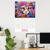 Poster Fierce & Flourished: 2026 Tiger Wall Calendar (Bureau à domicile)