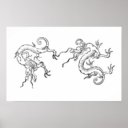 Poster Fierce & Flowing – Art du dragon japonais (Devant)