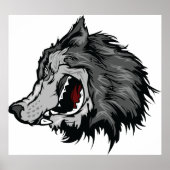 Poster Fierce Wolf Head Bold Wild Animal (Devant)