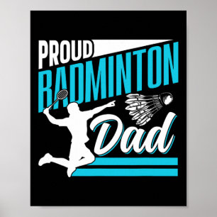 Poster Fière Badminton Papa Lover Joueur Équipe Match Pèr
