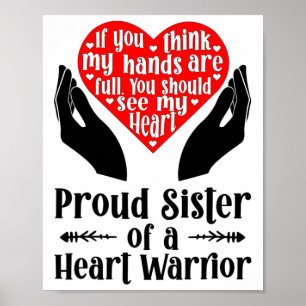 Poster Fière Chd Guerrier Soeur Maladie cardiaque congéni