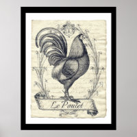 Fière coq français La Poulet Art Vintage