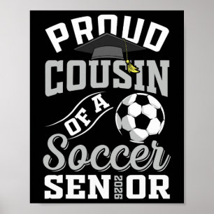 Poster Fière cousine d'un senior de soccer Cl de la promo