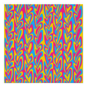 Poster Fière de la pansexualité groovy trippy ondulée et