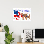 Poster Fière d'être Américaine (Bureau à domicile)