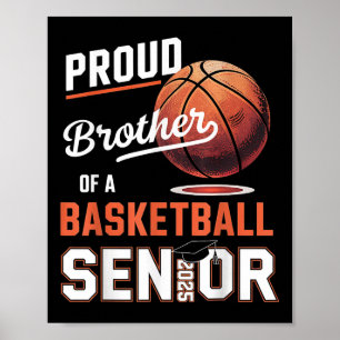 Poster Fière frère d'un diplômé senior de basketball 2025