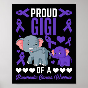 Poster Fière Gigi D'Un Cancer Pancréatique Éléphants Sout