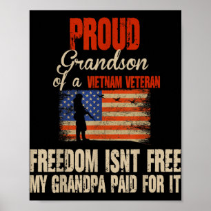 Poster Fière Grand-Fils Du Vietnam Famille Militaire Anci